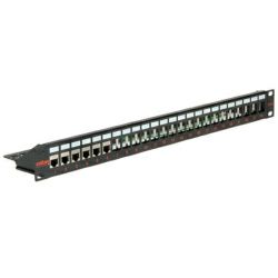 Roline 24-portni Patch Panel (prazni) 19" Keystone STP Cat.5/6/6a/Class E crni