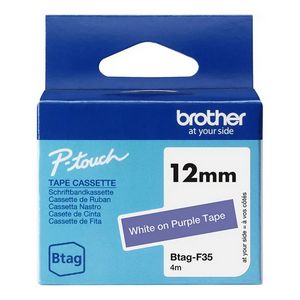 Tapes Brother BTAGF35 12MM WHITE ON PURPLE TAPE