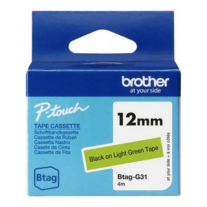 Tapes Brother BTAGG31 12MM BLACK/LIGHT GREEN TAPE