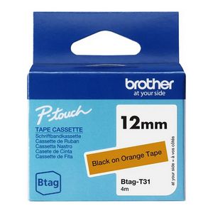 Tapes Brother BTAGT31 12MM BLACK ON ORANGE TAPE