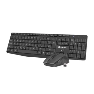 2IN1 SET NATEC SQUID BLACK KEYBOARD+MOUSE CZ/SK WIRELESS OPTICAL