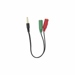 ADAPTER 2 x 3.5 mm ženski 3-Pin - 3.5 mm Muški 4-Pin
