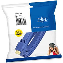 ZED electronic HDMI kabel, plosnati, 5.0 met, ver. 2.0, 3D, Ethernet - HDMI-FLT/5