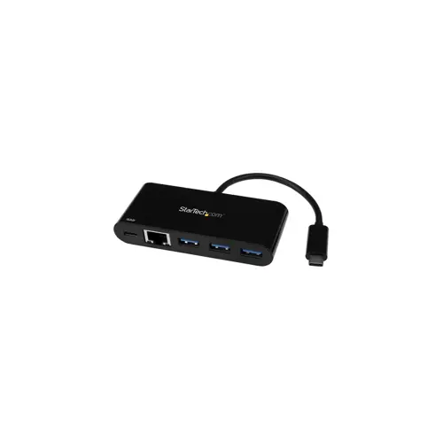 USB Hub, STARTECH, 3PT USB 3.0 C HUB + GBE PD 2.0/2.0 - TYPE C TO 3X A - USB 3.0 (USB 3.0, Type C na 3x A, GBE PD 2.0/2.0)