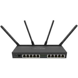 Mikrotik RouterBOARD 4011iGS+5HacQ2HnD, Cortex A15 CPU (4-cores), 1GB RAM, 10×GLAN, 1×SFP+, 2.4Ghz/5Ghz 802.11b/g/n/ac, RouterOS L5, desktop kućište, PSU