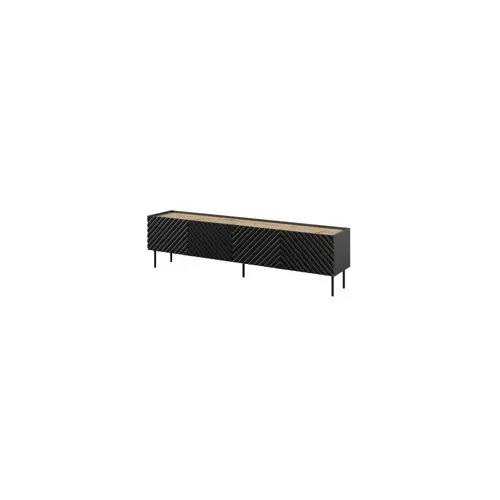 4D RTV kabinet CAMA MEBLE ONDA 200x40x35-54 (za postavljanje na zid ili pod, crna)