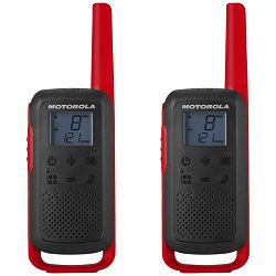 Prijenosna radijska postaja MOTOROLA Walkie Talkie, domet 8 km, 16 kanala, crvena - TLKR T62 RD