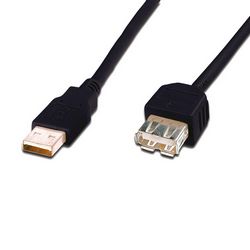 USB 2.0 produžni kabel DIGITUS (USB Type-A muški/USB Type-A ženski, 3 m)