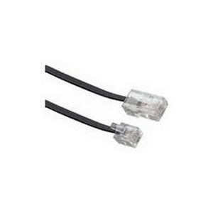 Telefonski dvožilni ravni kabel, 6P2C/8P2C (RJ11/RJ45), 1.8m crni