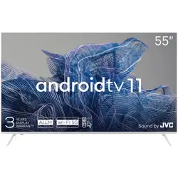 55, UHD, Android TV 11, White, 3840x2160, 60 Hz, Sound by JVC, 2x12W, 83 kWh/1000h , BT5.1, HDMI ports 4, 24 months
