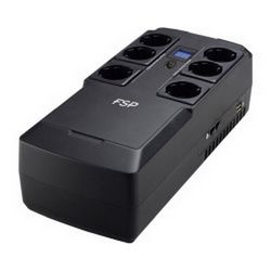 Fortron Source NanoFit 800VA/480W, Offline, 2×USB, 6×Schuko, RJ45, 1×5Ah, 3.5min autonomija@50%, LCD display