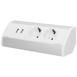 Orno Produžni kabel sa 2 x Schuko utičnice, 2 x USB, ugradbena - OR-GM-9003/W-G(GS)