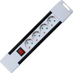 home Produžni kabel, 4 utičnica, prekidač, 1,0mm², 2 met bijeli - PNV 04K/WH