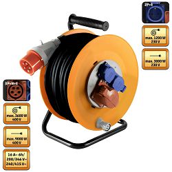 home Motalica za kabel, 25 met., H07RN-F, 5 x 2.5 mm2, IP44 - HJR 400-25