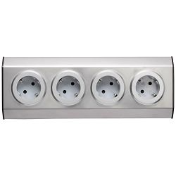 home Strujni razdjelnik sa 4 utičnice, INOX - KNV 04
