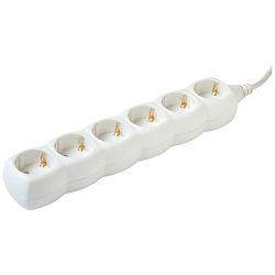 home Produžni kabel, 6 utičnice, 1.5mm2, 3 met bijeli - NV 6-3/WH/1,5