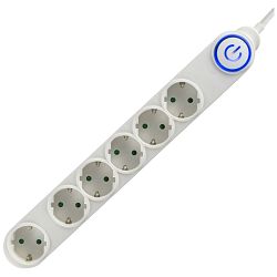 home Produžni kabl, 6 utičnice, 3 x 1,5mm², 5met bijeli - NV 06TK-5/WH/1,5