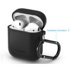 Spigen Silicone case, zaštitna maska za AirPods crna - AirPods 1/2019 (066CS24808)