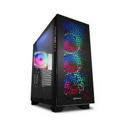 Sharkoon ELITE SHARK CA300H Tower E-ATX kućište bez napajanja, prozirne bočne stranice, prednji/stražnji RGB ventilatori 4×120mm crno
