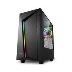 Sharkoon REV100 Midi-Tower ATX kućište bez napajanja prozirna bočna stranica, prednji/stražnji RGB ventilator 2×120mm crno 