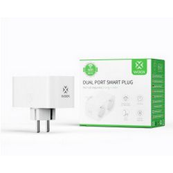 WOOX WiFi Smart dupla utičnica, 16A/3680W, WooxHome app, glasovna kontrola - Alexa & Google Assistant, Wi-Fi kontrola (R6153)