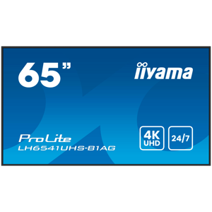 65" 3840x2160, 4K UHD IPS panel, 1% Haze, Landscape and Portrait mode, Speakers 2x 10W , 3x HDMI, 500cd/m2, Media Play USB Port, Control LAN / RS232C, VESA 500x500 -wallmount included