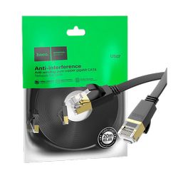 hoco. Mrežni kabl, CAT6, Gigabit Ethernet, flat, 20 met. crna - US07 General, 20 met.