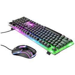 hoco. Tipkovnica+miš, gaming set, RGB osvjetljenje, USB - GM11