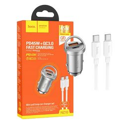 hoco. Auto punjač, brzi, sa type C kabelom, PD45W+QC3.0 - NZ10 Handy, type C