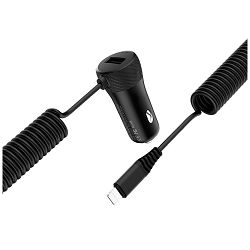 hoco. Auto punjač za Lightning kabelom, 1 x USB, 2.4 A max. - Z21A Ascender Lightning