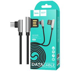 hoco. USB kabel za smartphone, micro USB, 1.2 met., 2.4 A crna - U42 Exquisite steel, Micro USB, BK