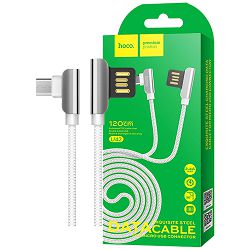 hoco. USB kabel za smartphone, micro USB, 1.2 met., 2.4 A bijela- U42 Exquisite steel, Micro USB, WH