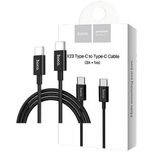 hoco. USB kabel za smartphone, USB type C na type C, 1 met., 3 A - X23 Skilled Black