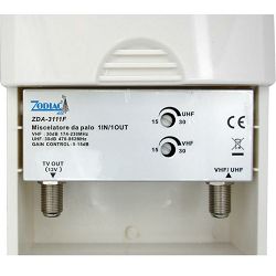 ZODIAC Pojačalo antensko, 1 ulaz 1 izlaz, 15/30dB - ZDA-3111F