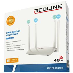 REDLINE Wireless N Router,4G LTE,2 port,300 Mbps,4 x 5 dBi antena - LTE-20