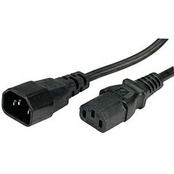 Roline naponski kabel PC-Monitor, IEC320 C14-C13 10A, M/F, 1.8m crni