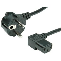 Roline naponski kabel, kutni IEC320 C13, 1.8m crni