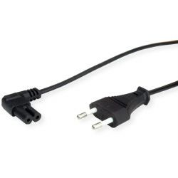 Roline VALUE naponski kabel 2-polni, IEC320 C7 kutni, 1.8m crni