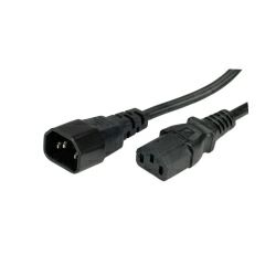 Roline VALUE naponski kabel PC-Monitor, IEC320 C14-C13 10A, M/F, 1.0m crni