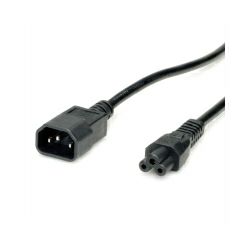 Roline VALUE naponski kabel, IEC320 C14-C5, M/F, 1.8m crni