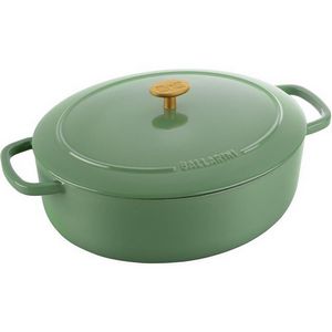 BALLARINI BELLAMONTE OVAL CAST IRON POT 75003-574-0 - 5.5 LTR GREEN