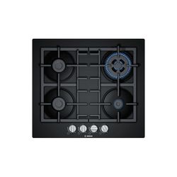 Ploča za kuhanje BOSCH Serie 4 PNH6B6B90 (crna, ugradbena, 60 cm, plinska, 4 zone)