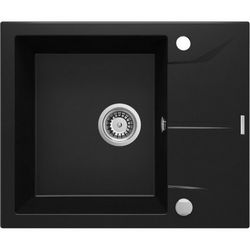 1-BOWL GRANITE SINK WITH DRAINER DEANTE BLACK NERO MAT ANDANTE