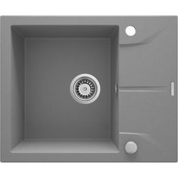 1-BOWL GRANITE SINK WITH DRAINER DEANTE GREY METALLIC ANDANTE