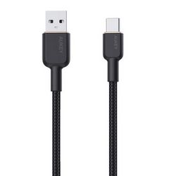 Kabel AUKEY CB-NAC1 (USB-C Type-C, PD 60W, 3A, 1 m, najlon) crna