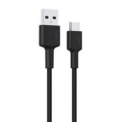 Kabel AUKEY CB-CD30 (USB-C Type-C, PD, 3A, 0.9m, najlon) crna