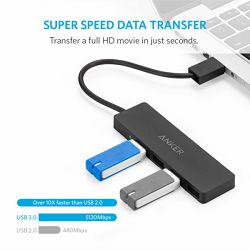 Ultra tanki 4-port USB 3.0 hub ANCHOR (crni)