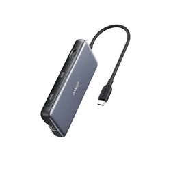 USB-C Hub ANKER 555, 8 u 1 (Boja: siva, 3x USB 3.0, HDMI, RJ45, SD/Micro SD čitač kartica, PD punjenje)