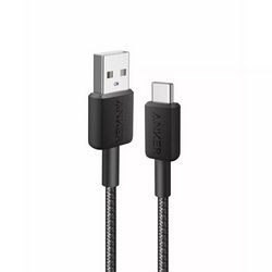 Kabel ANCHOR 322 USB-A na USB-C pleteni 0.9m (crna)