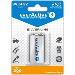 Punjive baterije everActive Ni-MH 6F22 9V 250 mAh Silver Line